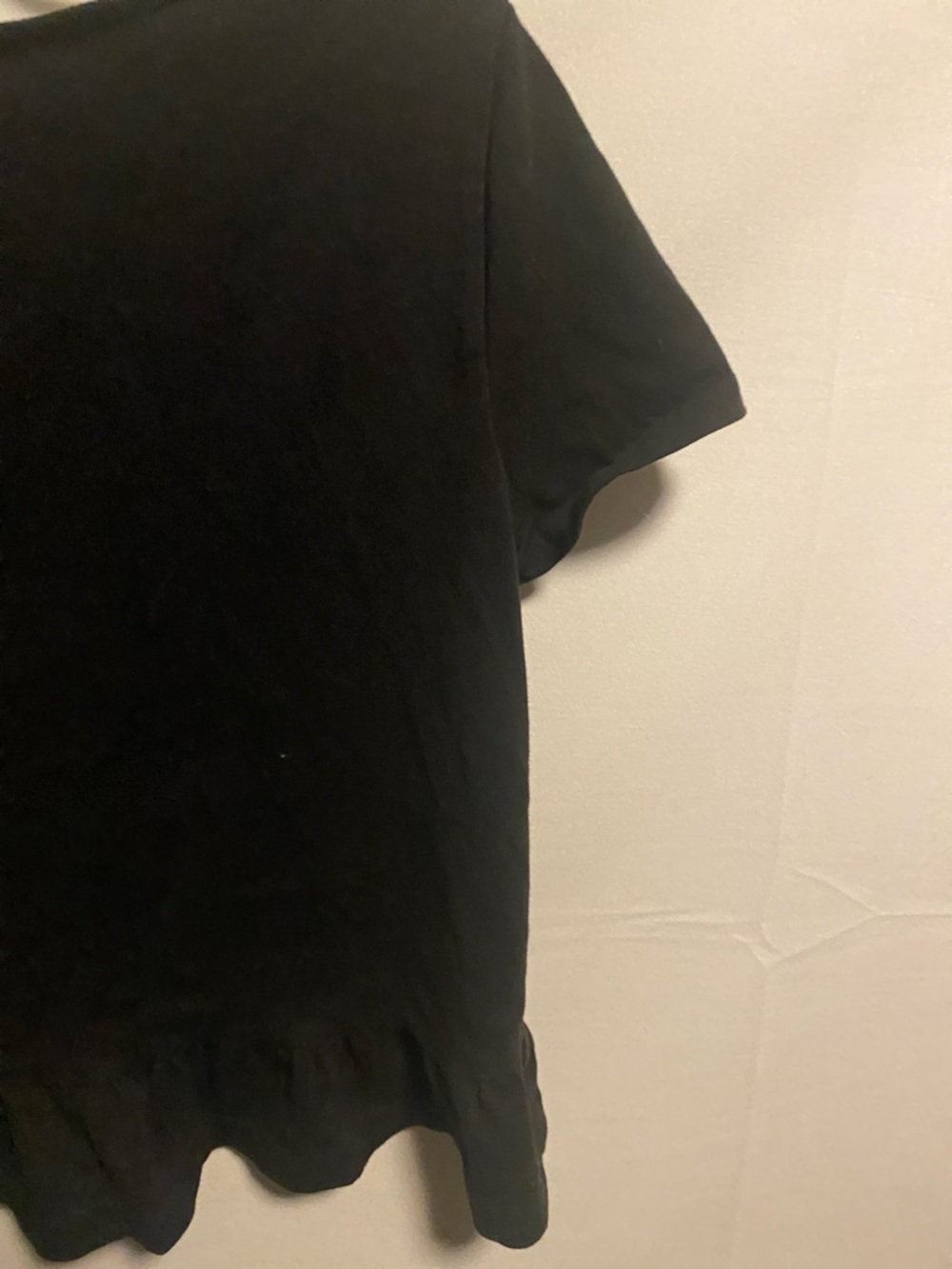 J. Crew Black Short-Sleeve Ruffle-Hem Tee - Picture 9 of 9